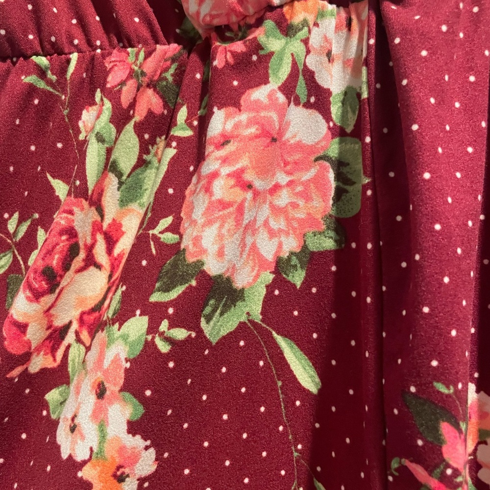 French Grey Red and White Wrap V-Neck Jumpsuit - Picture 4 of 4
